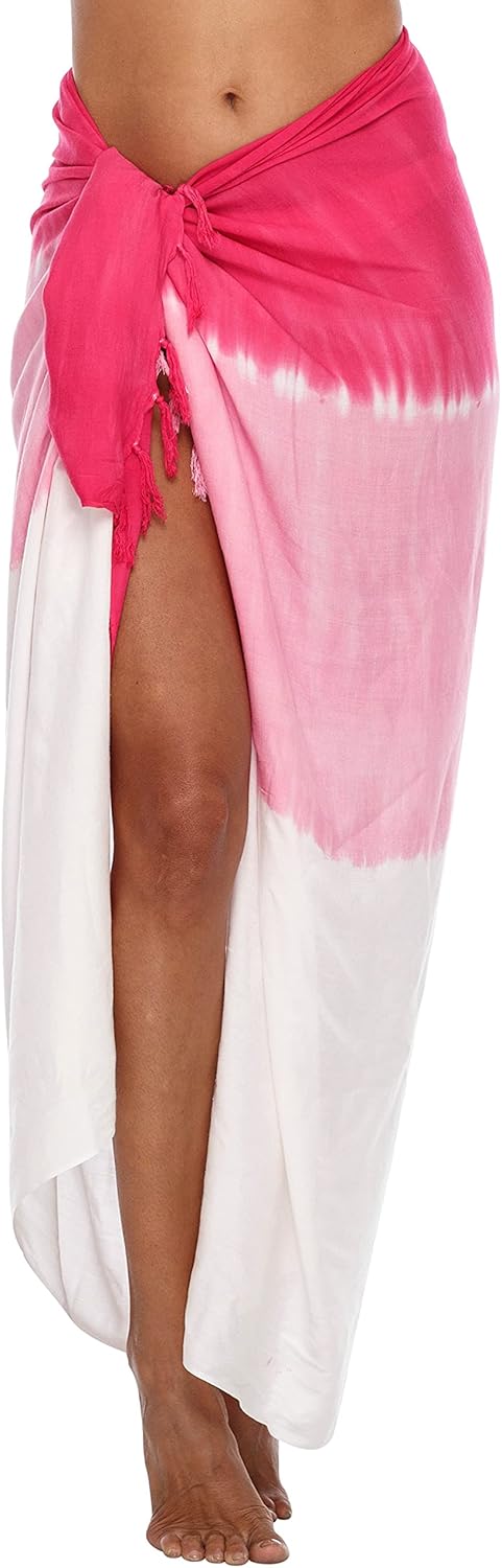 SHU-SHI Sarong Wraps For Women Beach Cover Up Skirt Swimsuit Wrap Pareo Coverups Ombre Tie Dye