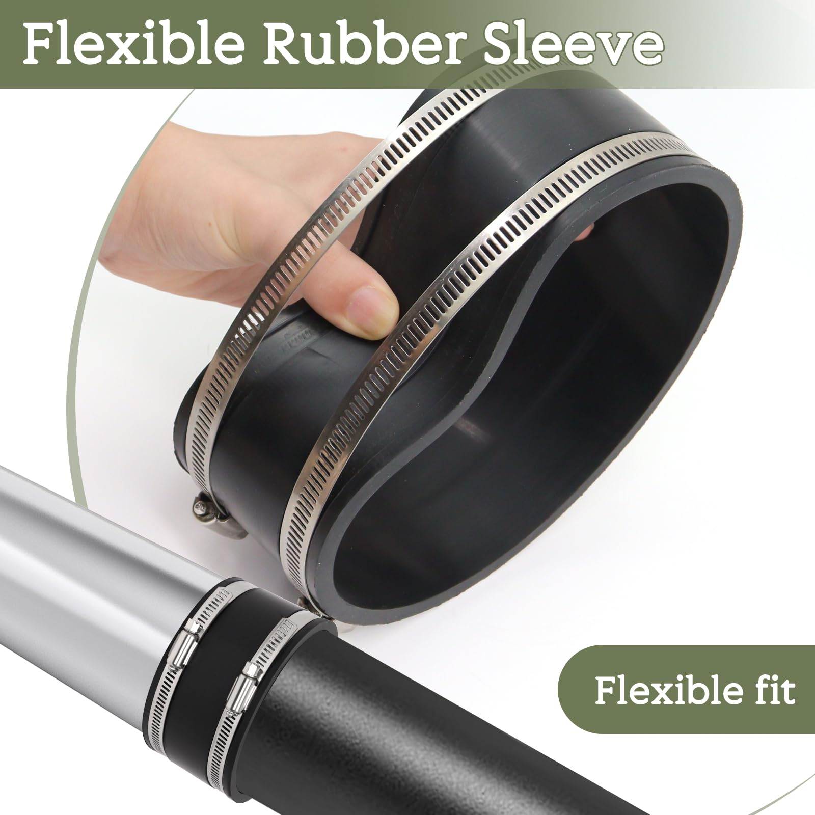 Raccord de tuyau en caoutchouc flexible Ø 150 mm intérieur, manchon en caoutchouc avec colliers en acier inoxydable, raccord de tuyau pour tuyau de ventilation, filtre à charbon