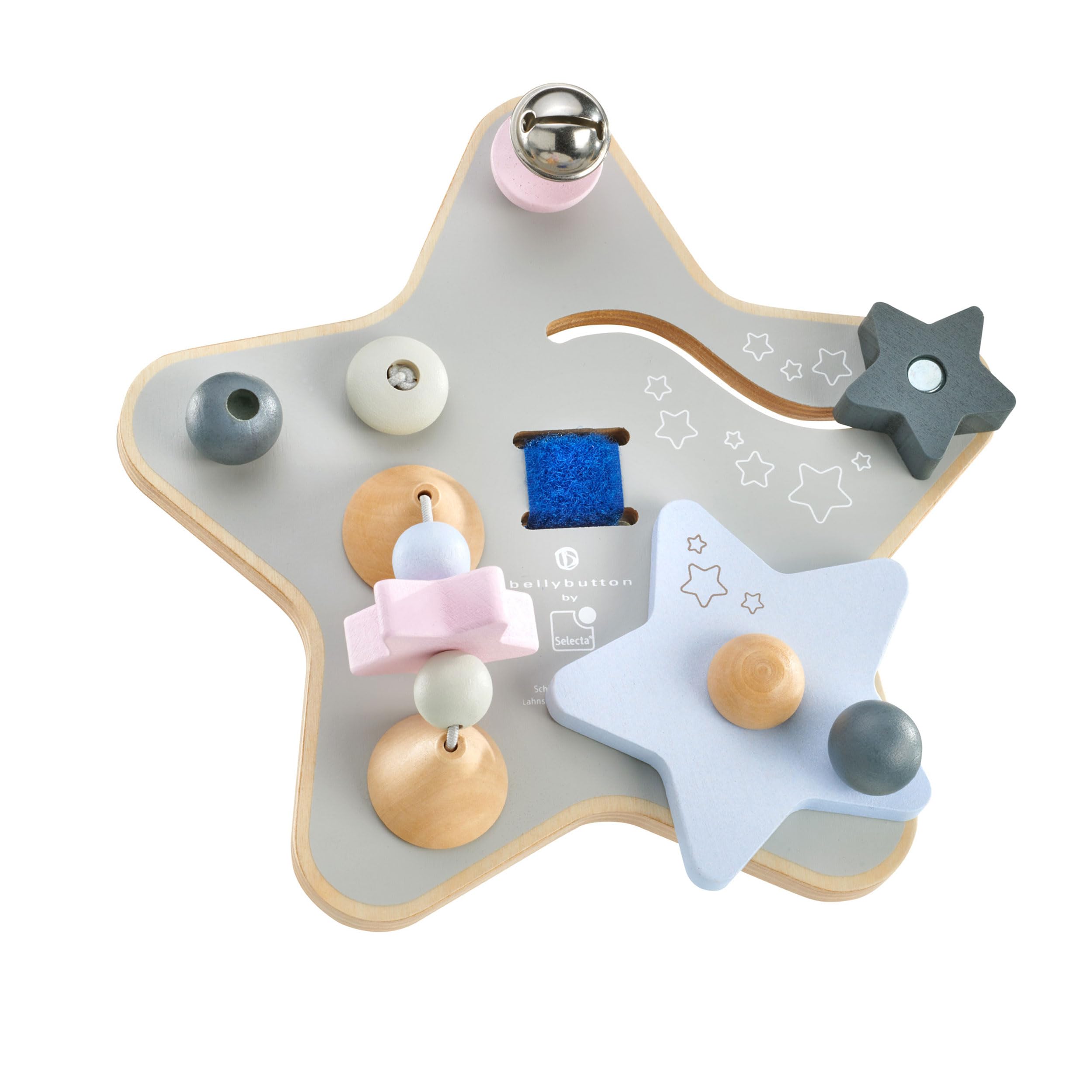 Selecta 64029 Bellybutton, Gioco di Stelline in Legno, 19 cm, Multicolore, Medium