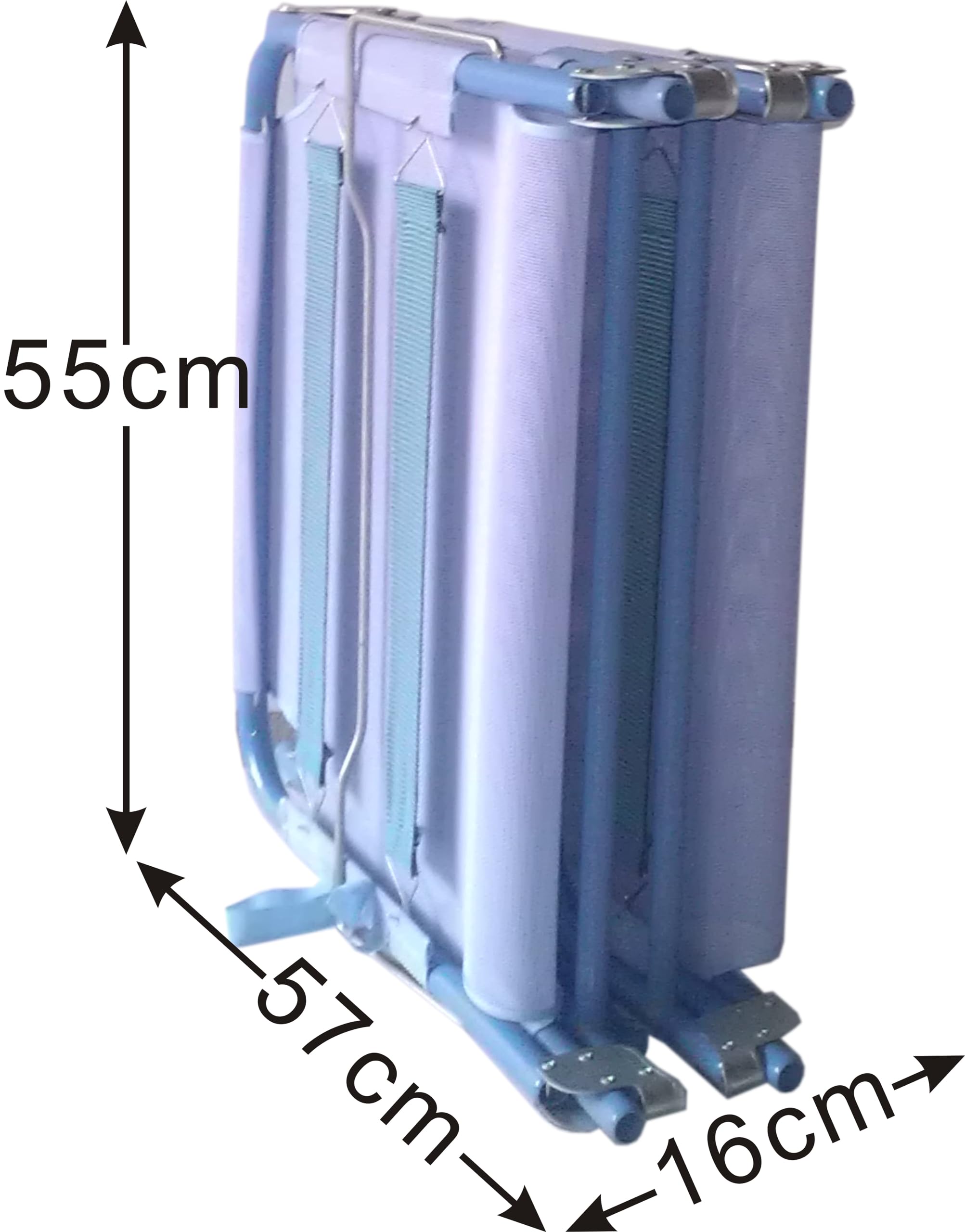 Lettino da spiaggia in alluminio Capri 192x56x24h, sdraio pieghevole in 4, con elastici per un miglior sostegno e pratiche maniglie per il trasporto