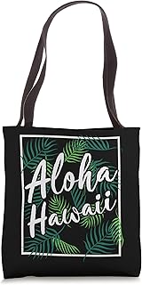 HI Tropical Hawaiian Summer Vacation Palm Trees Aloha Hawaii Tote Bag