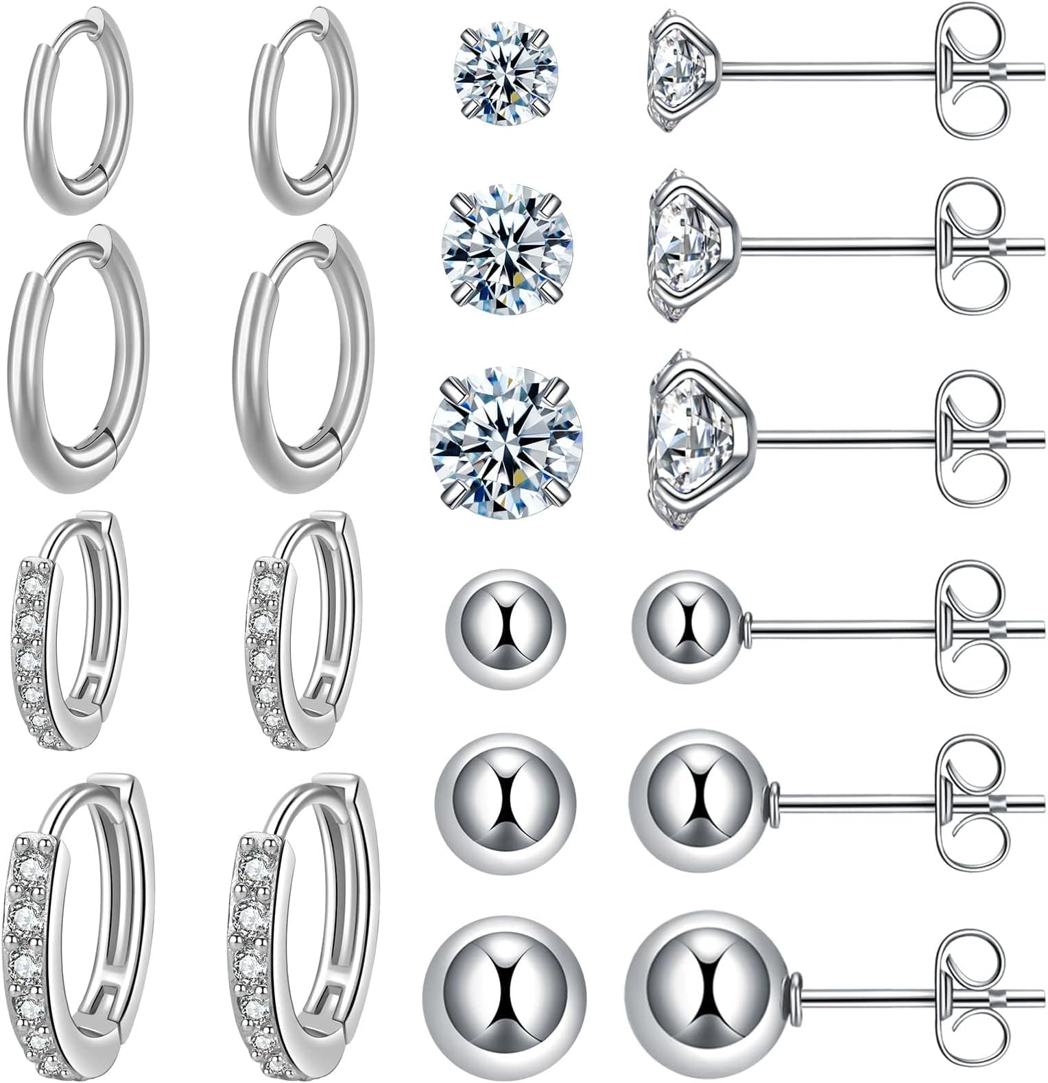 Amazon.com: 20 Pairs Ear Piercing Stud Earrings 4MM Surgical Stainless