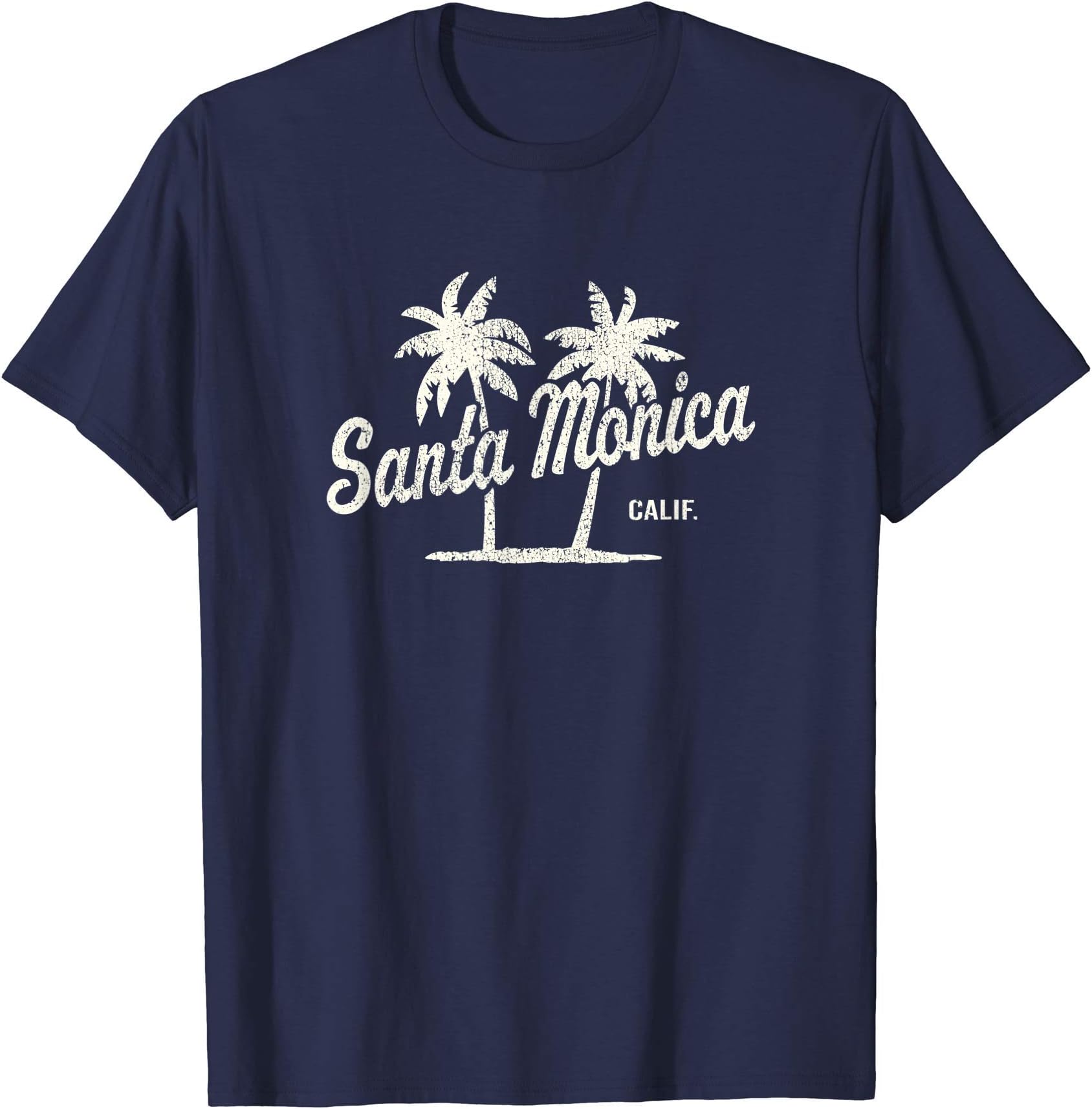 Retro Santa Monica CA T-Shirts & TeesSanta Monica California Vintage 70s Palm Trees Graphic T-ShirtOEKO-TEX STANDARD 100