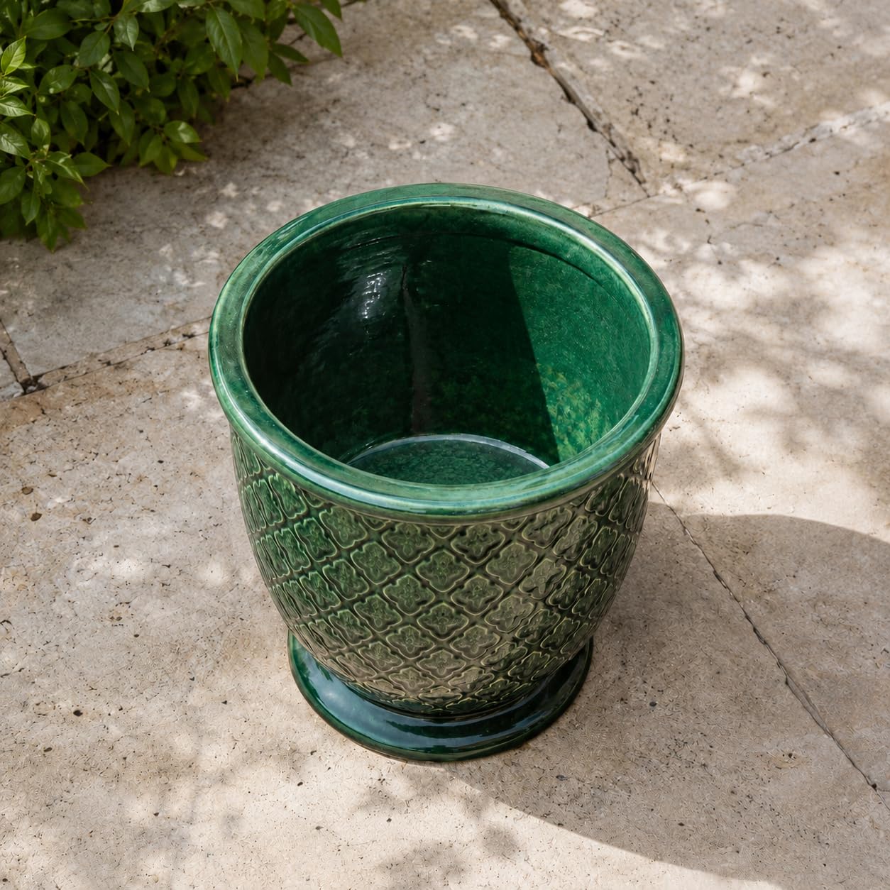 Palatina Werkstatt Jade Provence Pot de fleurs vert foncé terre cuite fait main classique autoportant conique 30,5 cm
