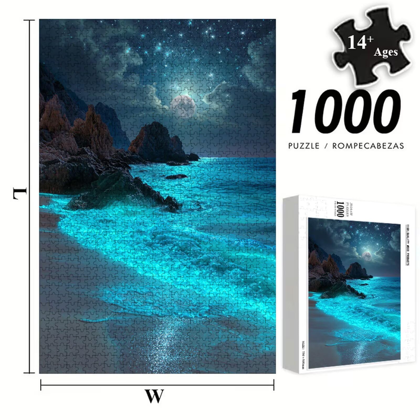 Puzzle Adulti - Oceano & Sogno - 1500 Pezzi Fabbricazione in Legno Robusto - Decorazione Murale con Poster - Prodotto Riservato ad Adulti e 14 Anni in Su (87x57cm) P3#1078