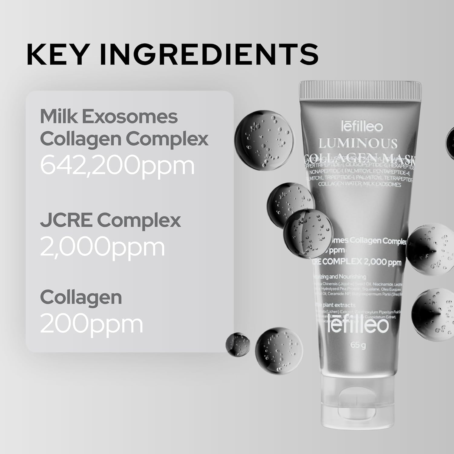 Luminous Collagen Mask | Elasticity Targeting & Radiant Care & Tone Up | Wrapping Peel Off Mask - Glass Skin | Korean Skincare | 65g / 2.29 oz.