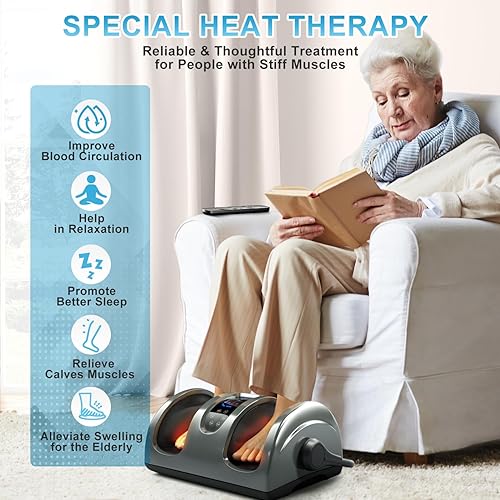 Miniatura 8 de TISSCARE Masajeador de pies con calor, apto para FSA HSA, masajeador de pies Shiatsu para fascitis plantar, neuropatía, circulación y alivio del