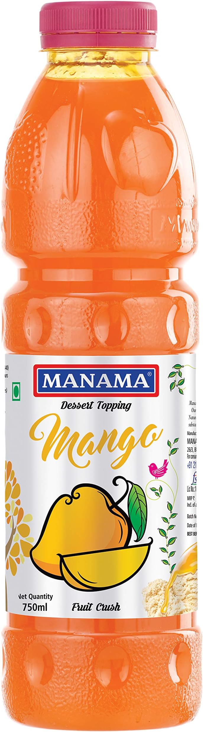 Manama Mango Crush | 750ML Fruit Topping for Cakes, Pastries, Pies and Shakes