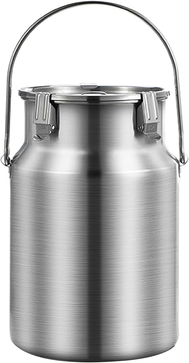 KFJZGZZ Stainless Steel Milk Can with Lid, Handle Tea