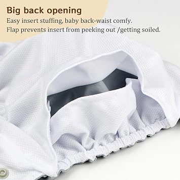 Mama Koala 3.0 Baby Cloth Diapers with 6 Inserts Bundle, with 2 Rolls Disposable Natural Liners