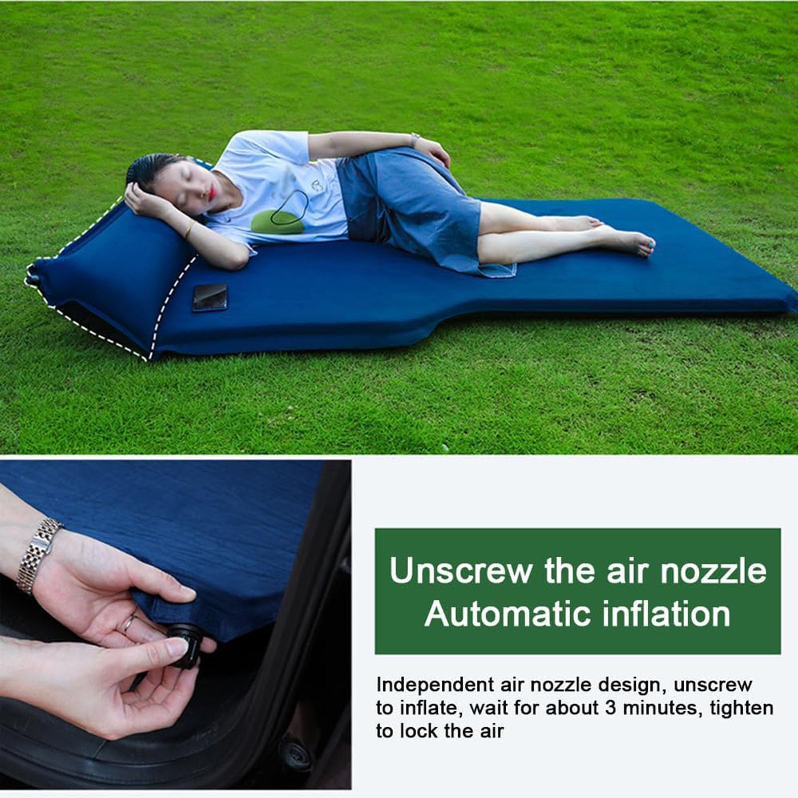 Colchón Coche para Ford S-MAX 2006-2015 | Cama Coche Hinchable, Colchoneta Camping SUV, Esterilla Maletero Plegable, Almohada Gamusa, Colchón Viaje Coche
