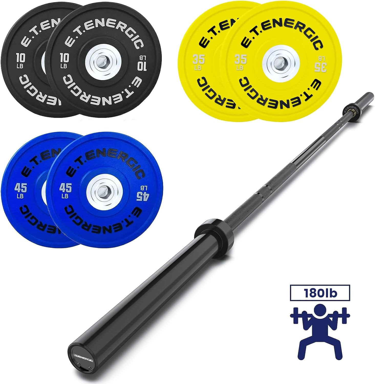 E.T.ENERGIC Olympic Barbell Weight Sets with 7ft Olympic