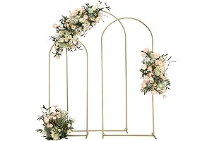 Vincidern Wedding Arch Backdrop Stand - Set of 3 Metal Arches - 6.6FT, 5.9FT, 4.9FT