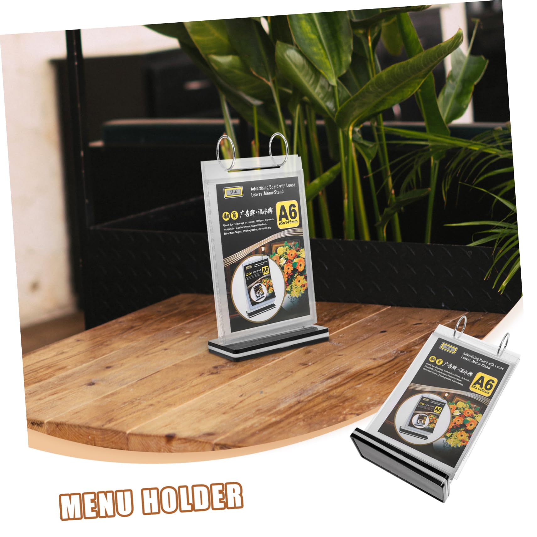 10piezas Soporte De Menú Transparente De Pvc Base Para Restaurantes Exhibidor De Carteles De Mesa Para Menús y