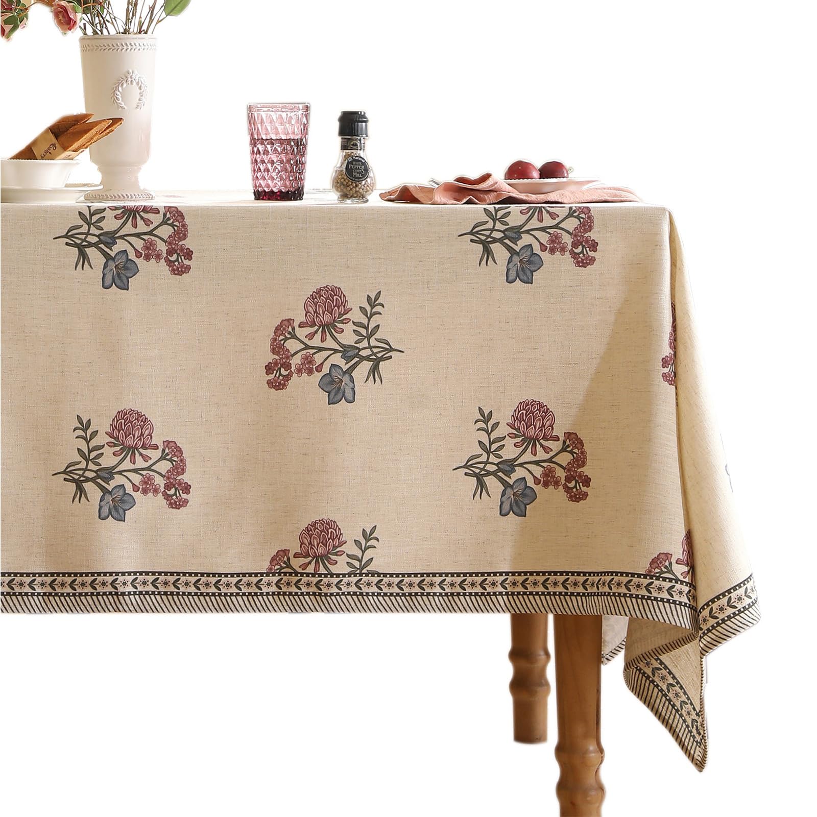 Amazon.com: ISAENNE French Tablecloth for Rectangular Tables,Linen ...