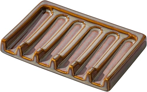 Miniatura 10 de Tanew Jabonera de cerámica autodrenante, jabonera de cascada de barra, soporte para jabón de ducha, soporte para esponja, jabonera para baño, ducha,