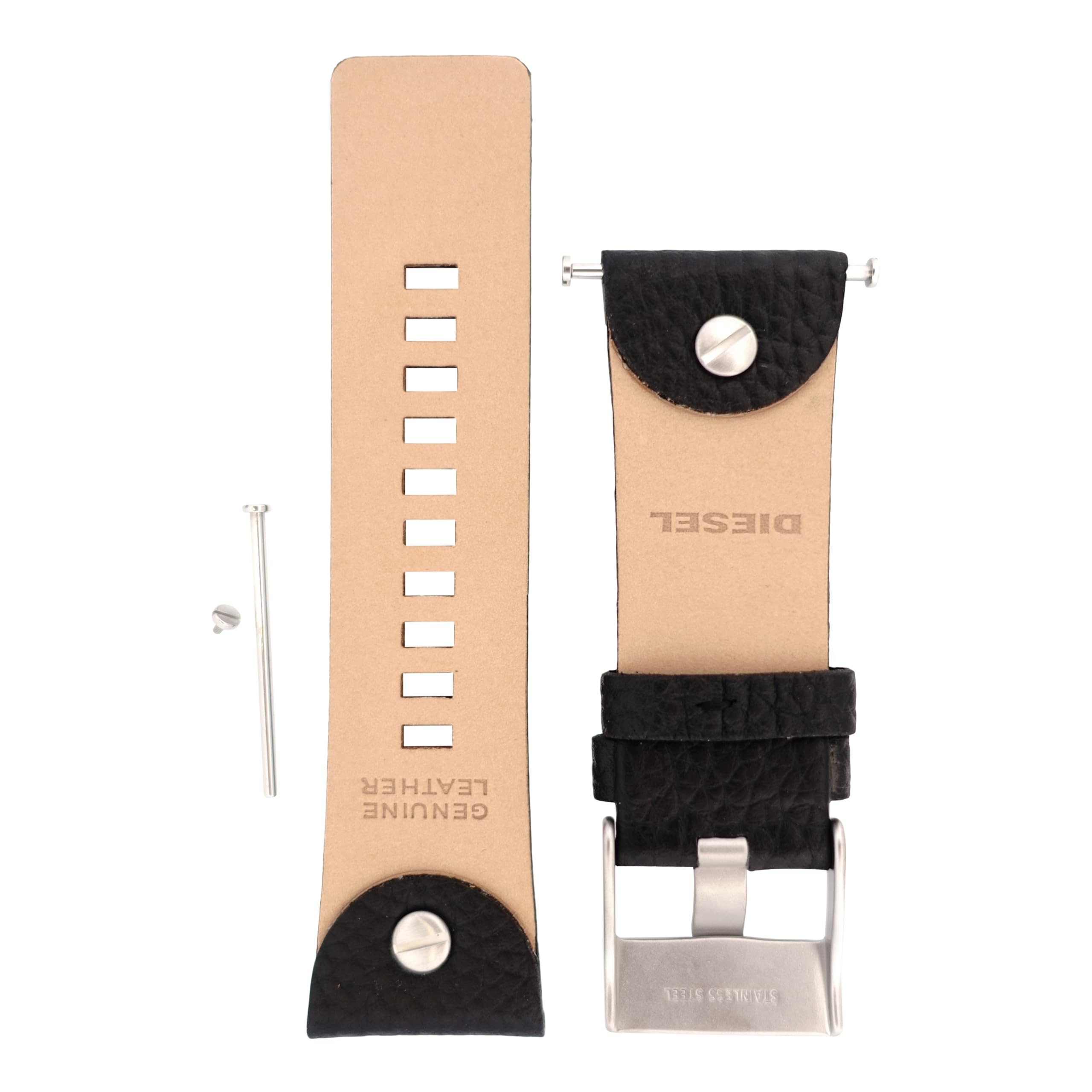 Diesel Montres pour Hommes 28mm, Cuir Noir, Bande de Rechange Originale pour DZ7125
