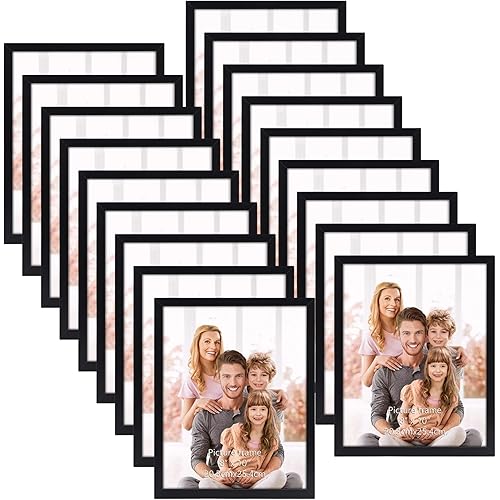 WIFTREY Black 8x10 Picture Frame Set of 18, Multi Photo Frames 8 by 10 Bulk for Wall Hanging or Tabletop Display