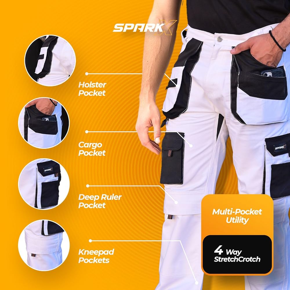 SPARK X Mens Painters Trousers with Stretch Crotch- Decorators