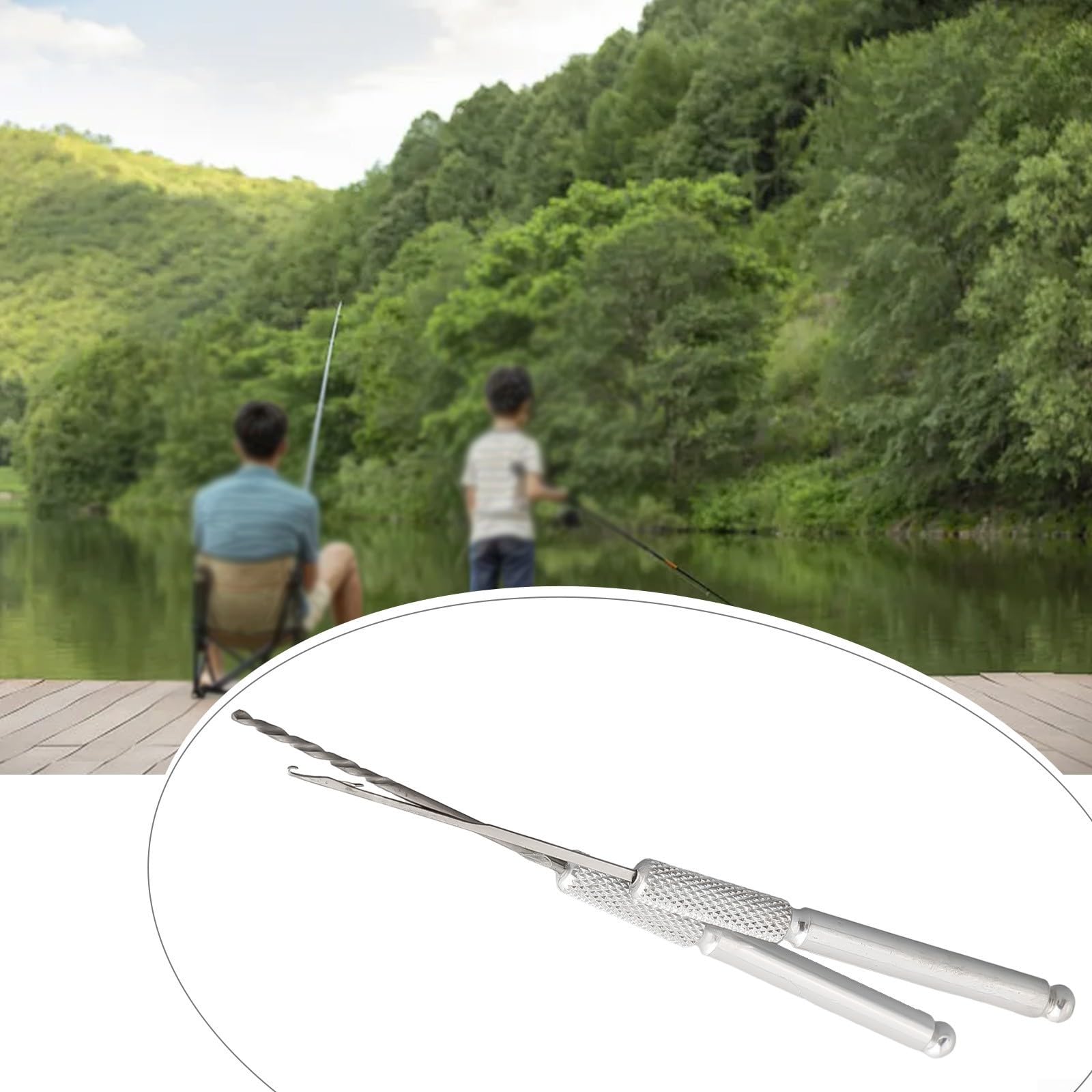 Juego de 2 agujas de cebo de pesca de acero inoxidable, kit de herramientas de taladro Boilie para pesca gruesa de carpas