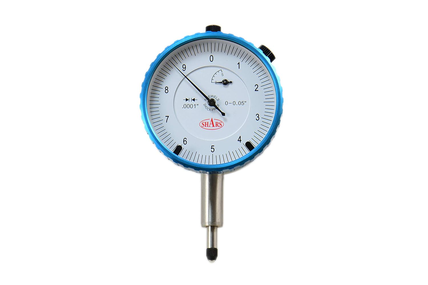 Shars 0.200" High Precision Shockproof Dial Indicator, 0.0001" Graduation, AGD2 Travel Lug Back 303-3113 P