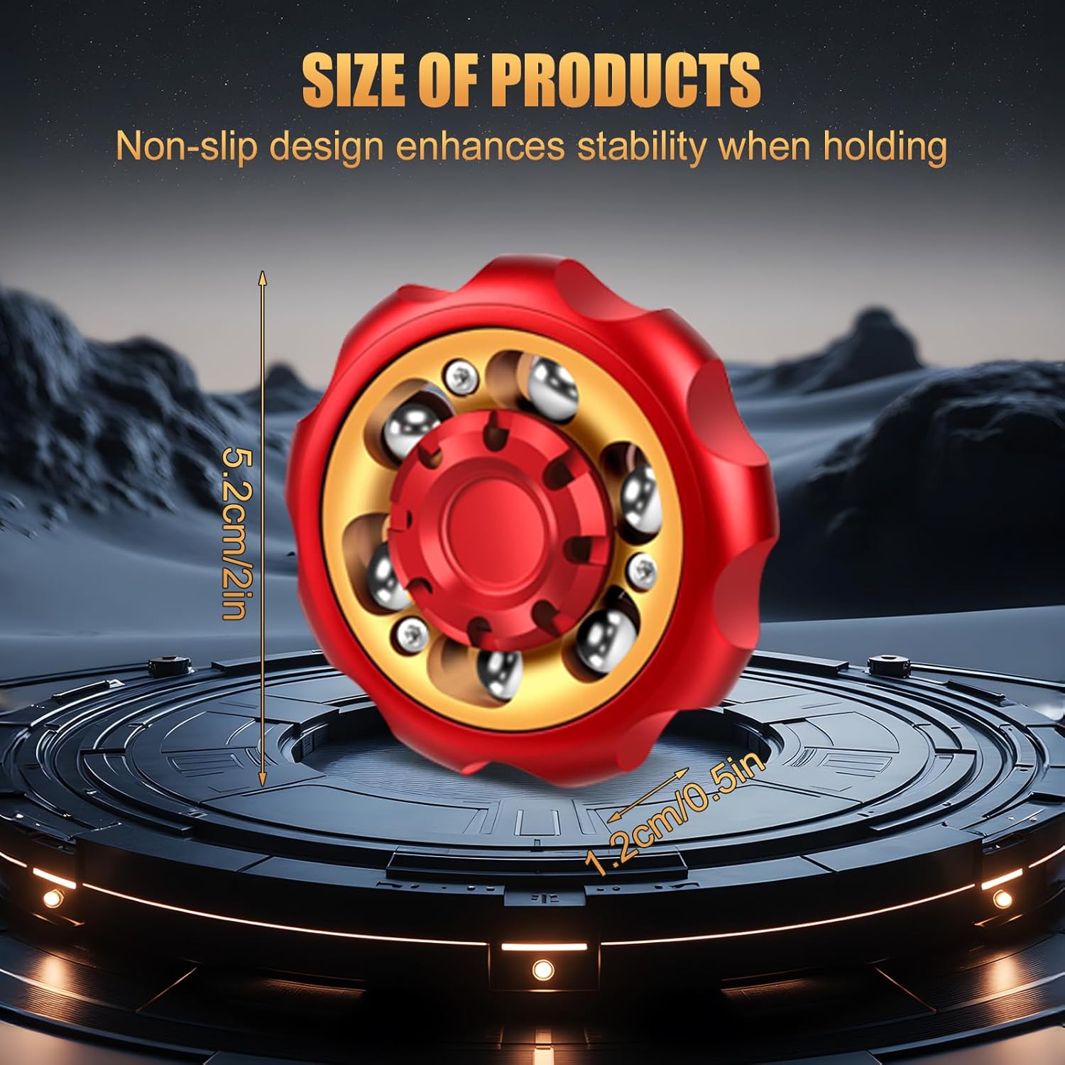 Metal Precision Fidget Spinner - Anxiety Rotator & Restless Fidget Toy, Stress-Relief Tool for Adults & Kids A (red)