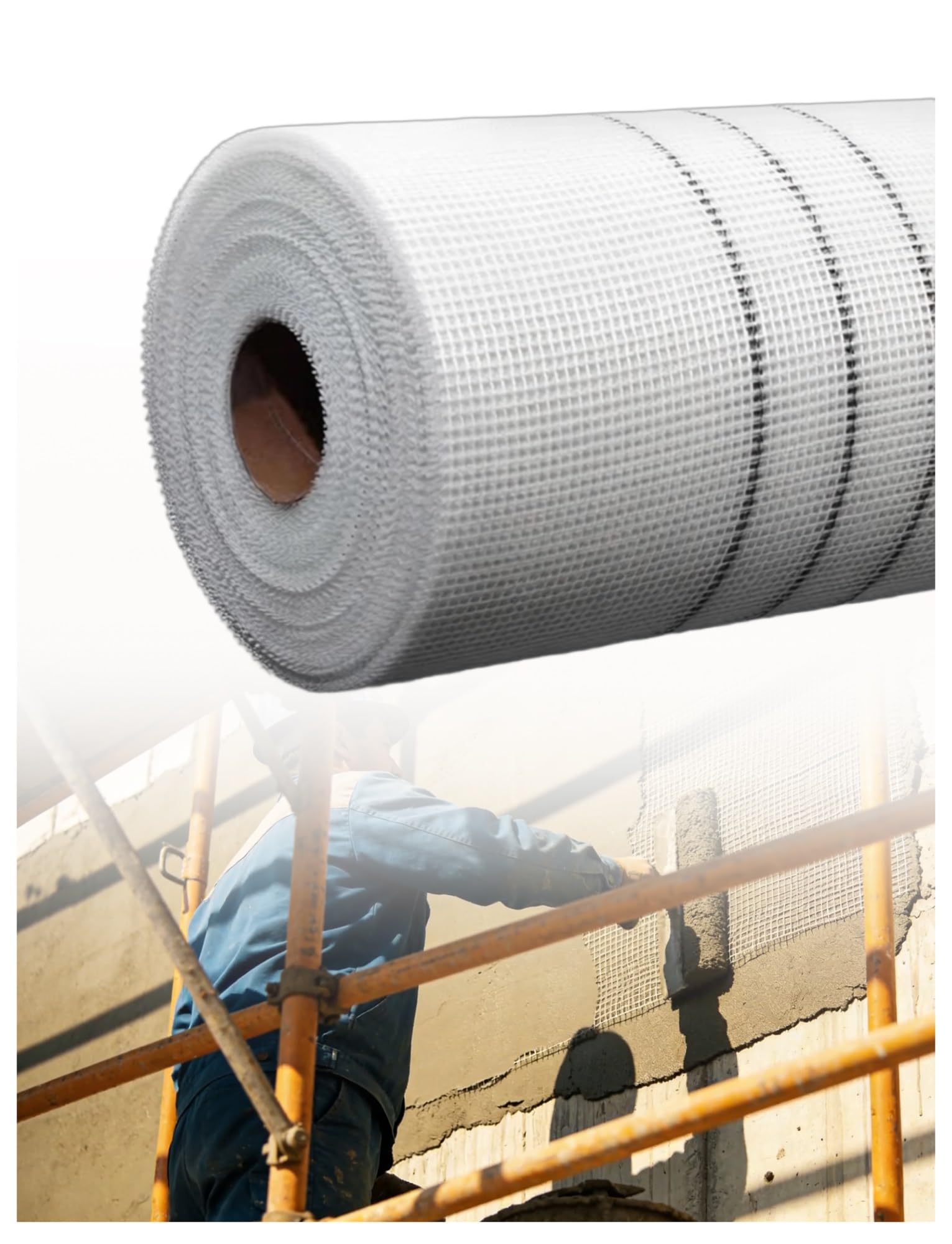 Malla de fibra de vidrio para reparar grietas en paredes de yeso, rollo de 1x50 m (230 g/m²)