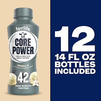 Core Power Elite High Protein Shake, Vanilla, 42g Bottle, 14oz, 12 Pack