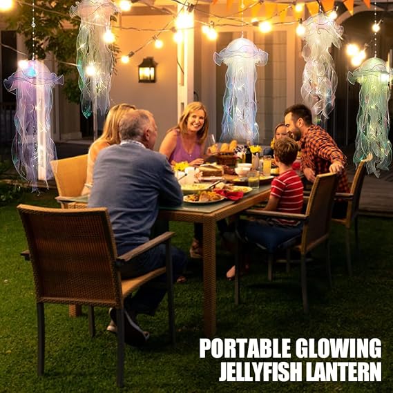 5 Pcs Jellyfish Light, Hanging Jellyfish Lamps, Jelly Fish Light Lamp, Jellyfishs Lanterns, Jelly Fish Decoration, Bright LED Garden Lanterns for Party Yard Landscape Garden Ornaments, 5 Colors [Energy Class A]