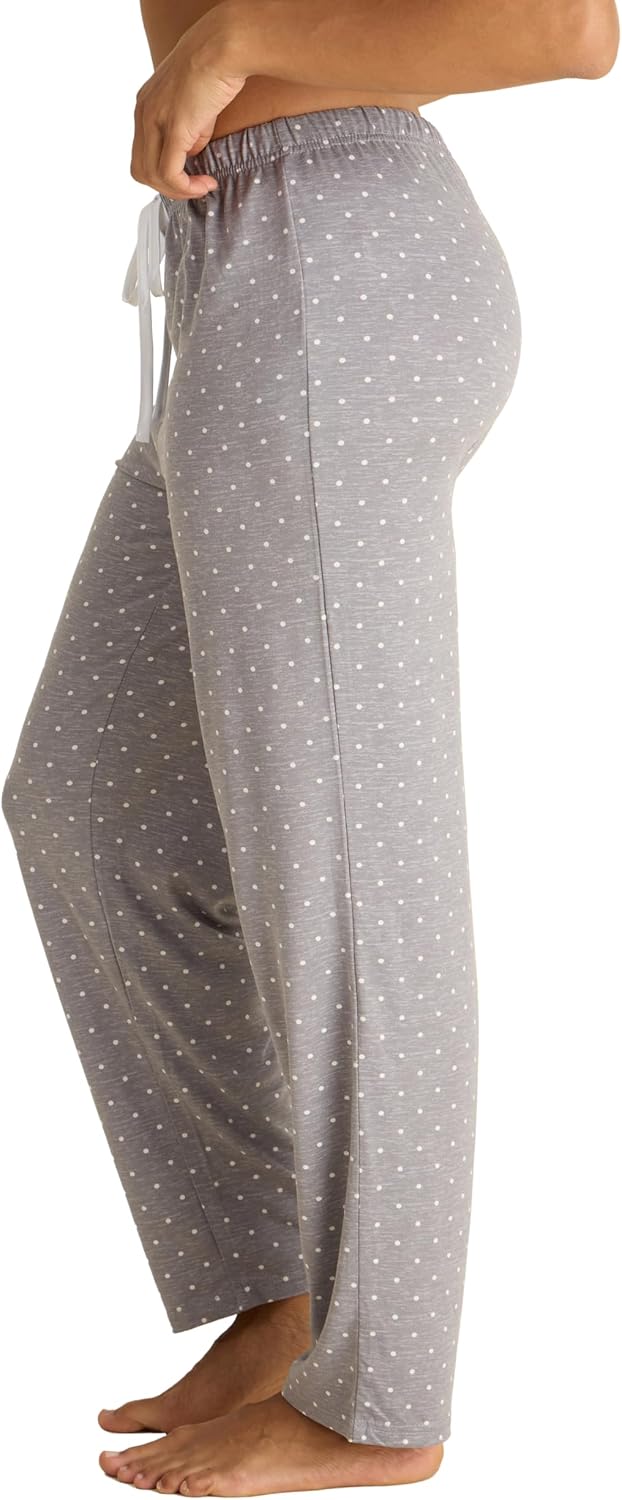 TAHARI Women's Straight Leg Drawstring Pajama Pants with Pockets