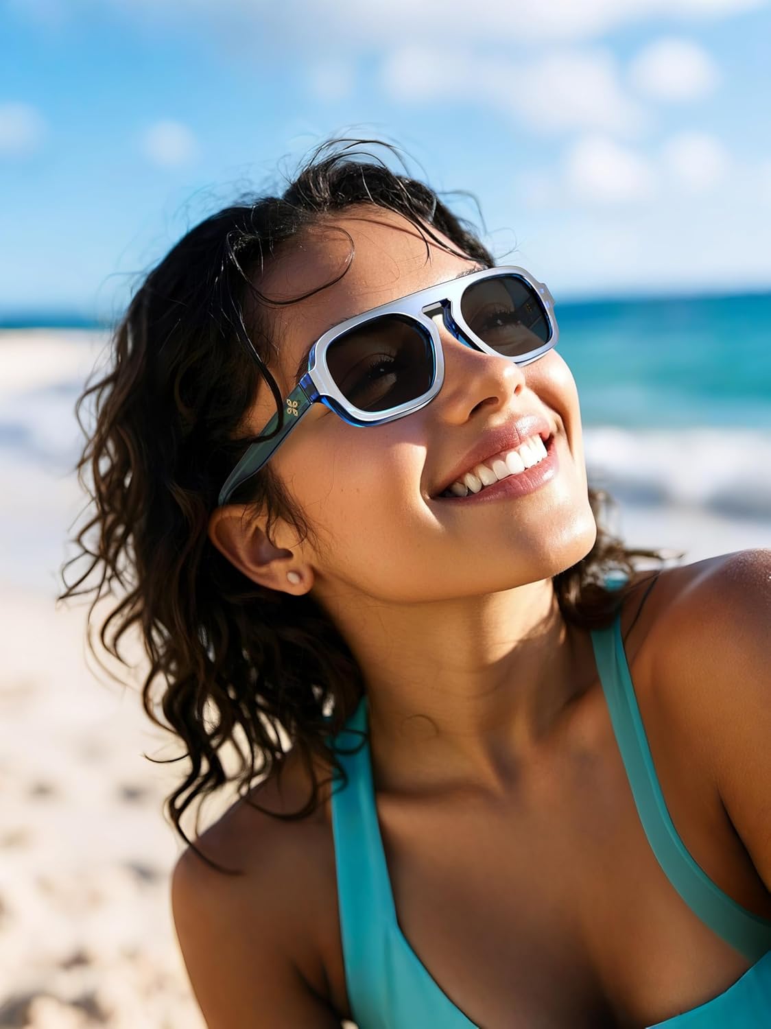 VISOONE Aviator Trendy Sunglasses for Women Men 70s Flat Top Large Retro Fashion Shades Jane - Image 2