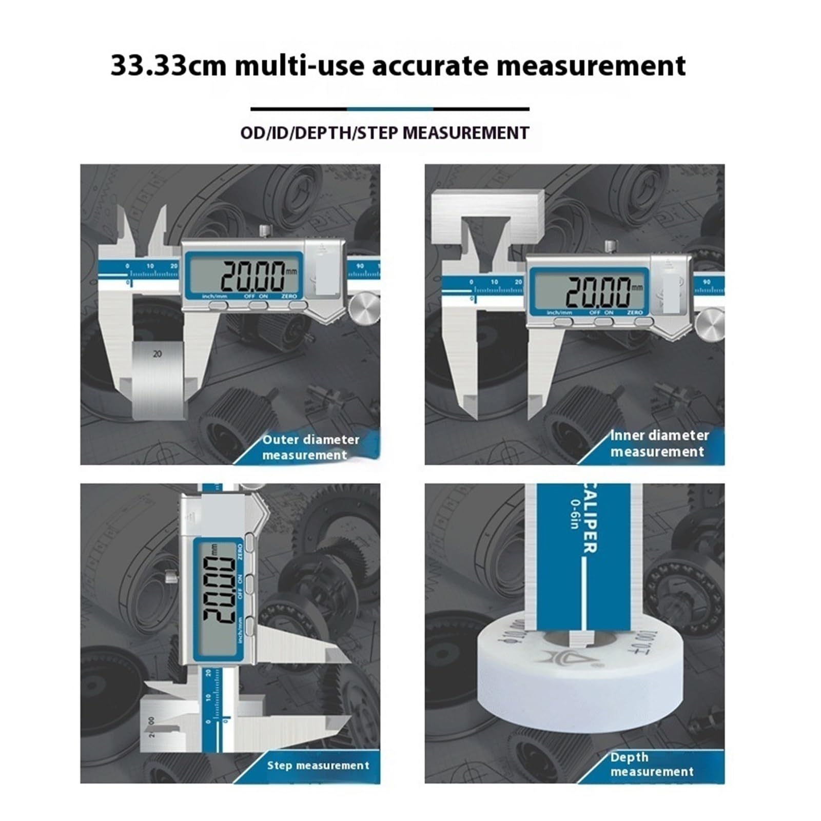 micrometro digitale lcd, Calibro a corsoio digitale in acciaio inossidabile da 150 mm, strumento di misurazione elettronico ad alta precisione, calibri strumento di misurazione