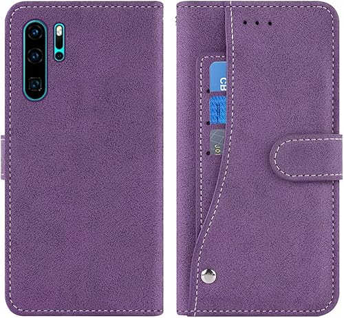 Miniatura 6 de Asuwish Compatible con Huawei P30 Pro Funda y protector de pantalla de vidrio templado Flip Cover titular de la tarjeta de crédito Soporte