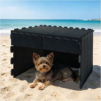 TroyStudio Small Pet Tent, 26"x16.5"x13" Outdoor Portable Felt Sun Shelter, Foldable Dog Cat Mini Beach Cabana Canopy, Tiny Travel Camping Shade Cover for Face, Head and Laptop