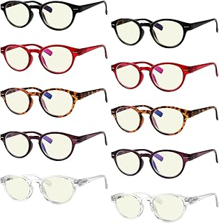 Eyekepper 10-Pack Blue Light Blocking Glasses for Women Computer Eyeglasses Ladies +0.00