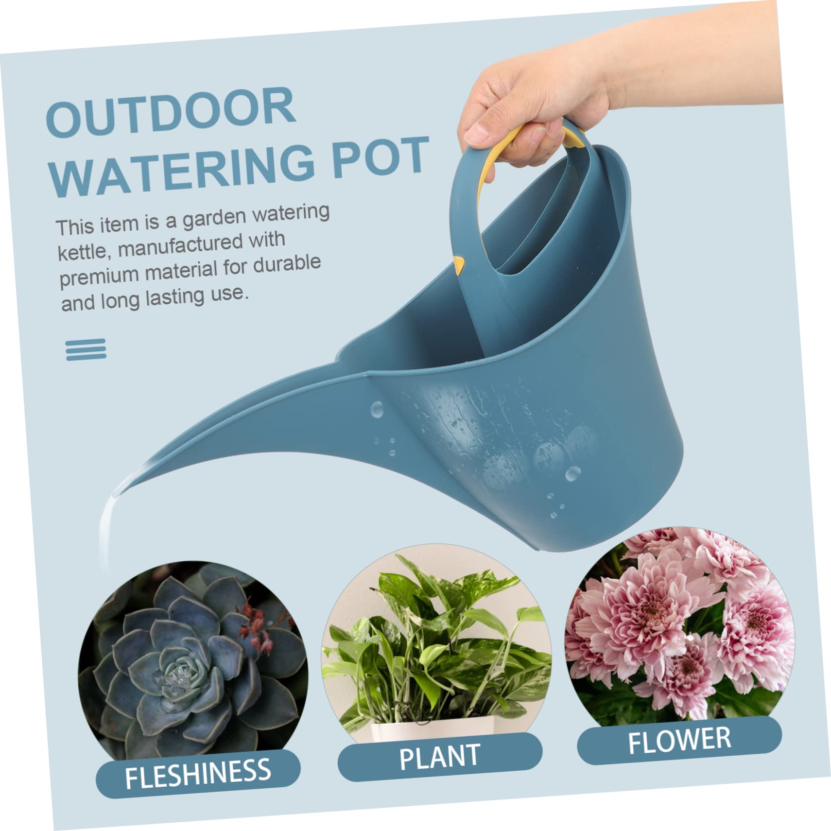 TOYANDONA Regadera de Largo Mango para Suculentas y Flores, 2l de Capacidad, Diseño Ergonómico, Efecto de Riego Suave, Adecuado para Jardín y Exteriores