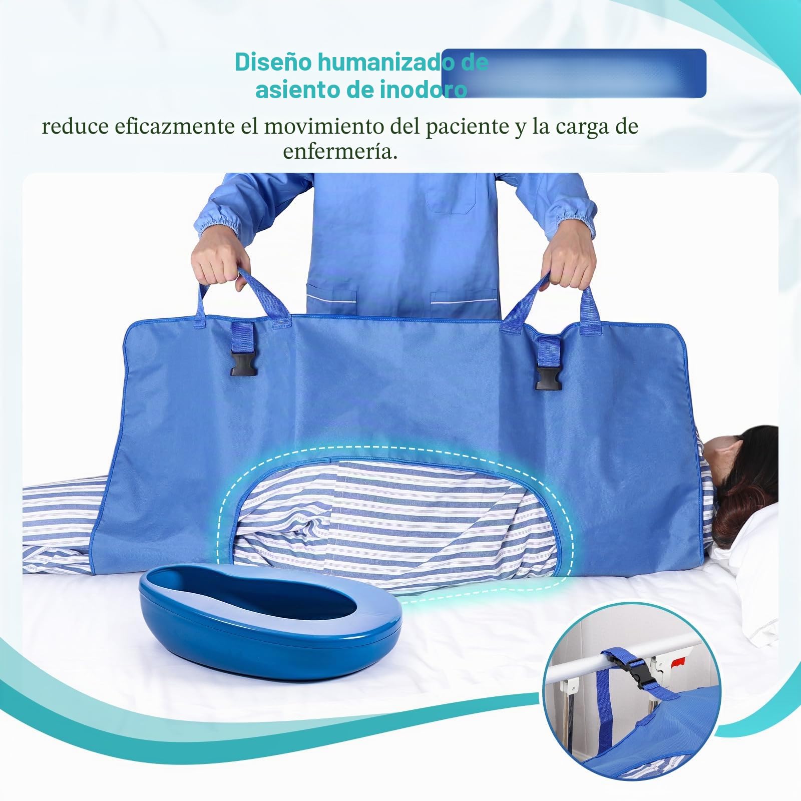 Almohadilla de posicionamiento con asas reforzadas, sábana de transferencia multiusos para girar, levantar y reordenar, para ancianos y pacientes