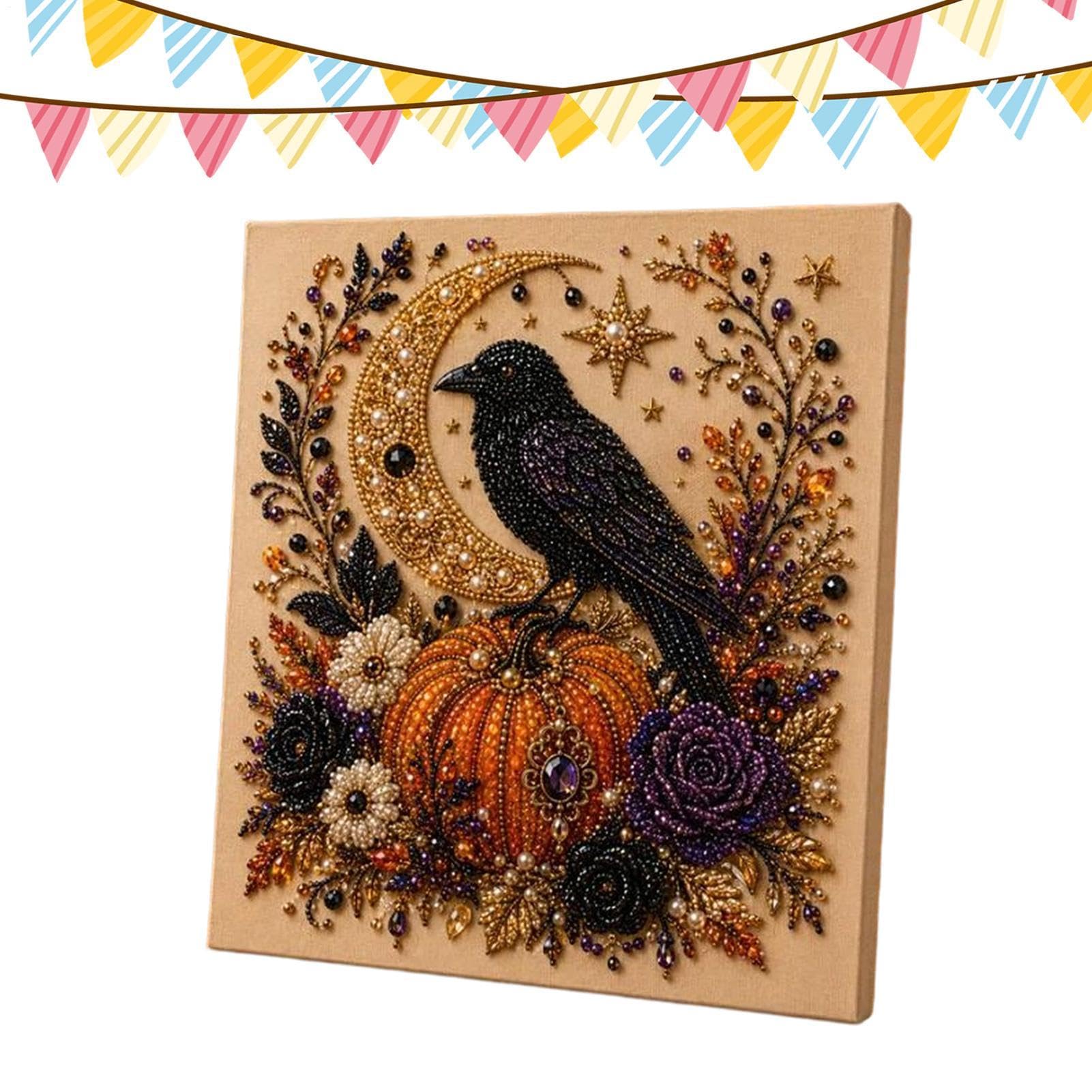 Halloween Ghost Pearl Art DIY Kit, Halloween Pearl Art Canvas