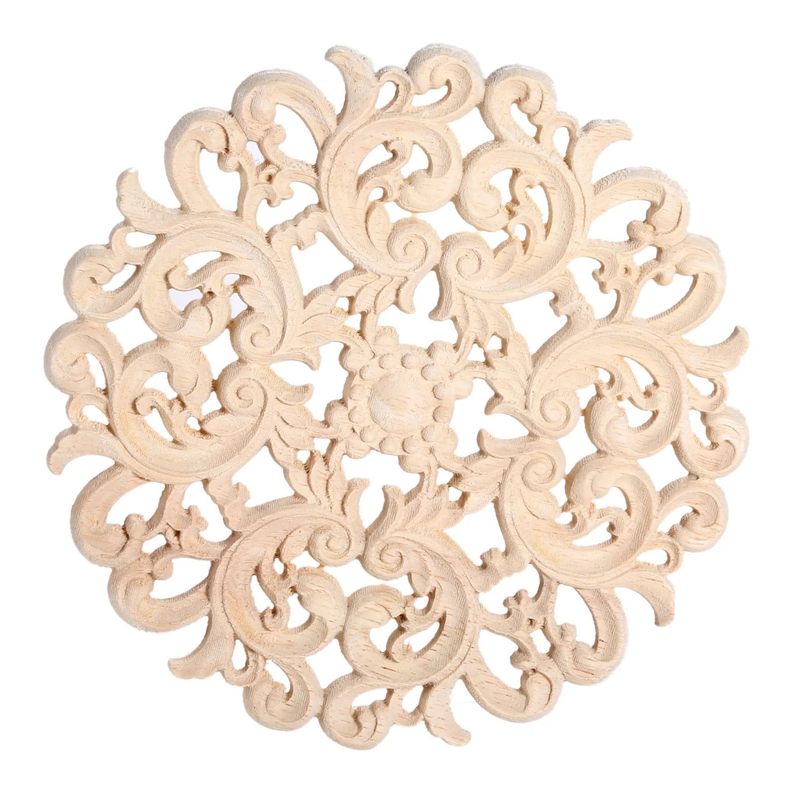 Accesorios decorativos retro de madera con flores redondas para tunear armarios 1