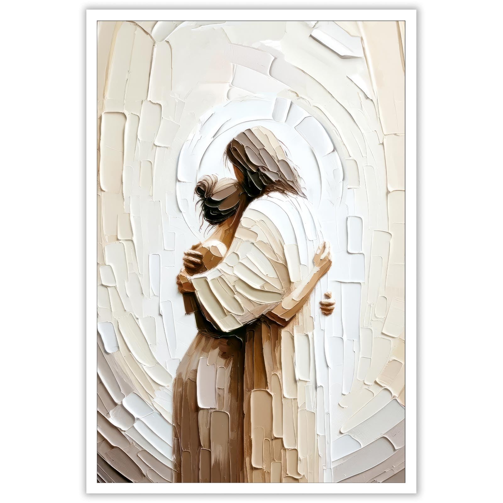 HGNSVRJX Jesus Embracing Woman Safe in His Arms Wall Art,Jesus Christ Wall Art Pictures Poster Painting Artwork Prints Decorations for Dining Living