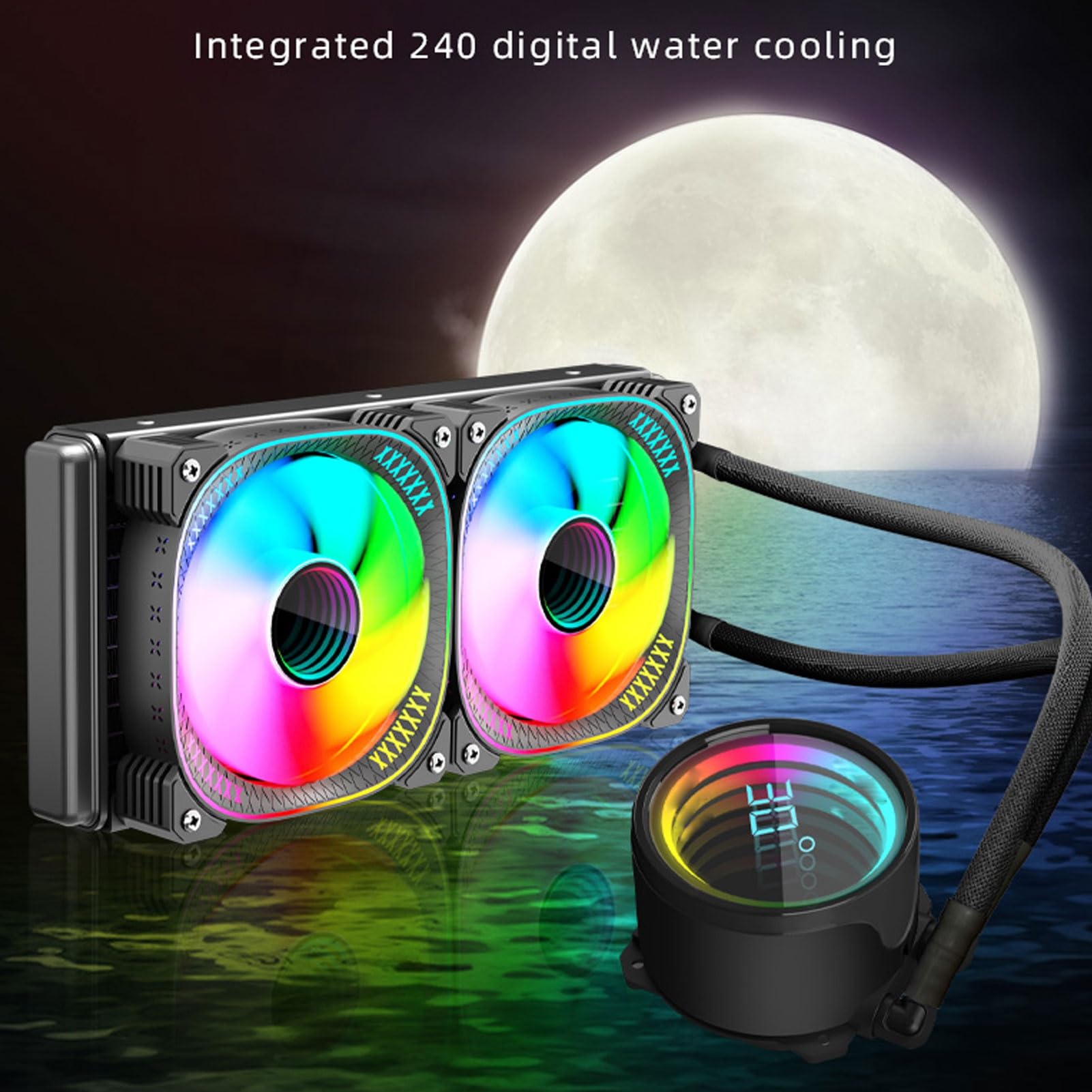 Cryfokt Chłodnica CPU z Wyświetlaczem LCD 2,2 Cala (BLACK)
