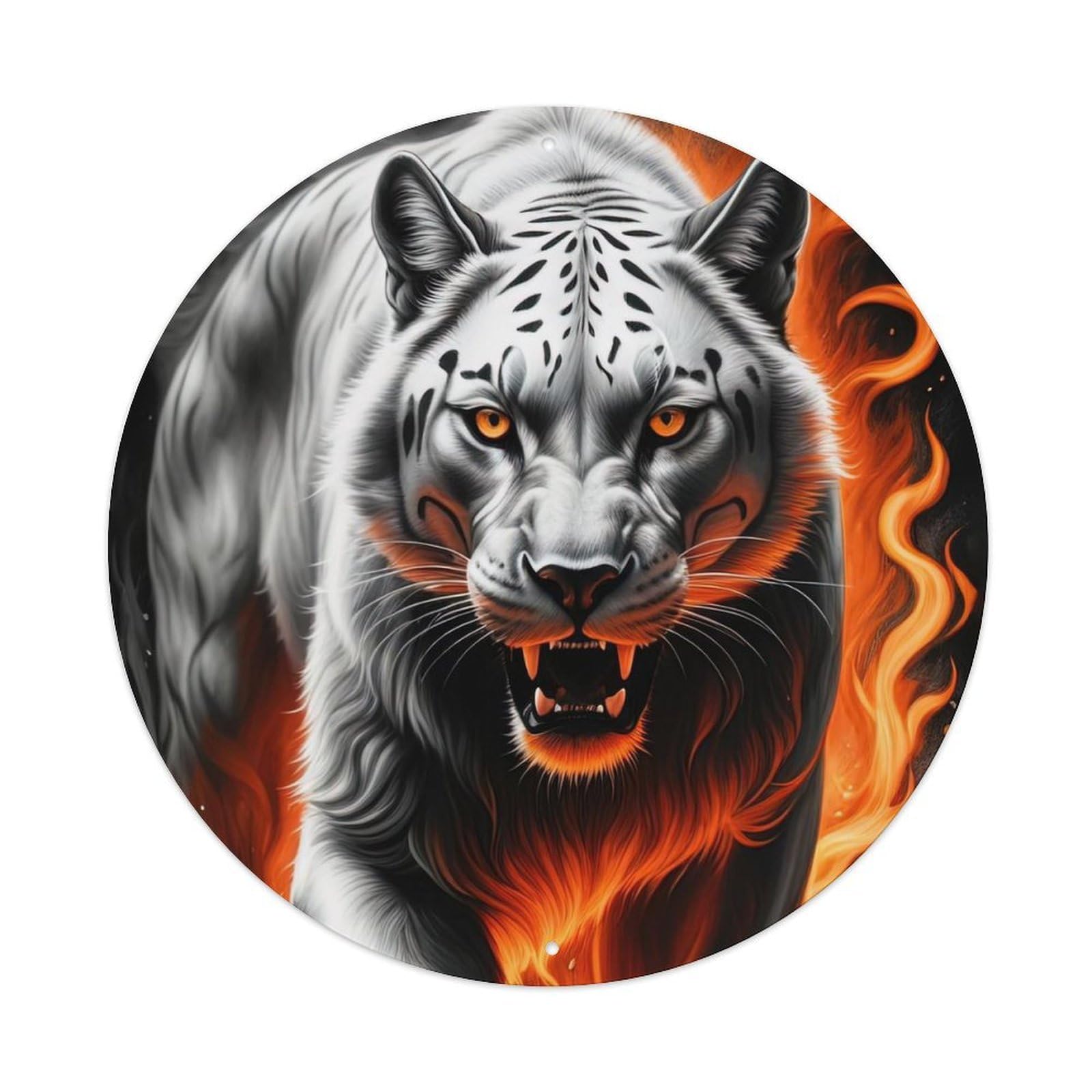 Animal Tiger in The Dark Artwork Metal Tin Sign
