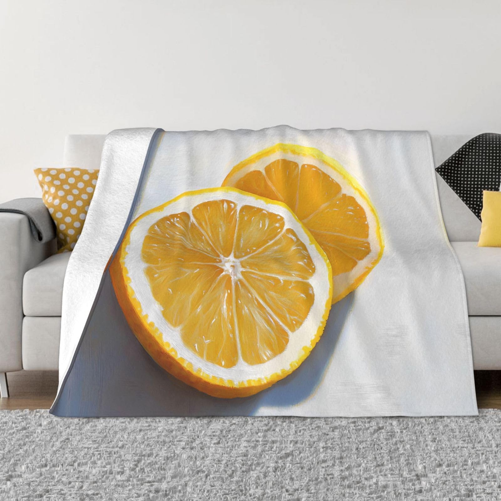 Couverture chaude citron pour soirées cocooning au salon