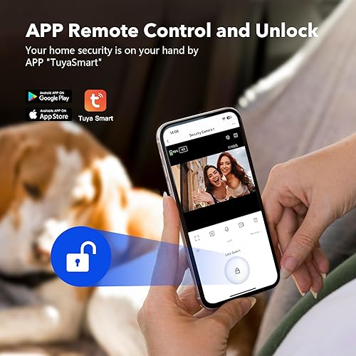 Miniatura 6 de Timbre inalámbrico con monitor video, sistema de intercomunicación de teléfono 1080P 7 pulgadas, pantalla táctil, audio bidireccional, timbre de