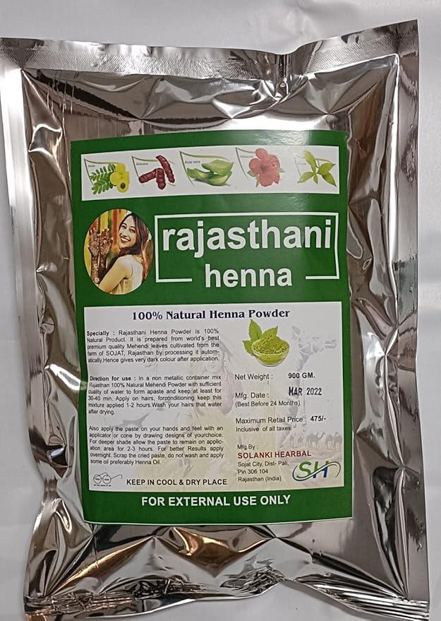 Buy Rajasthani Henna Mixed Henna Powder, 900g Green Online at Low