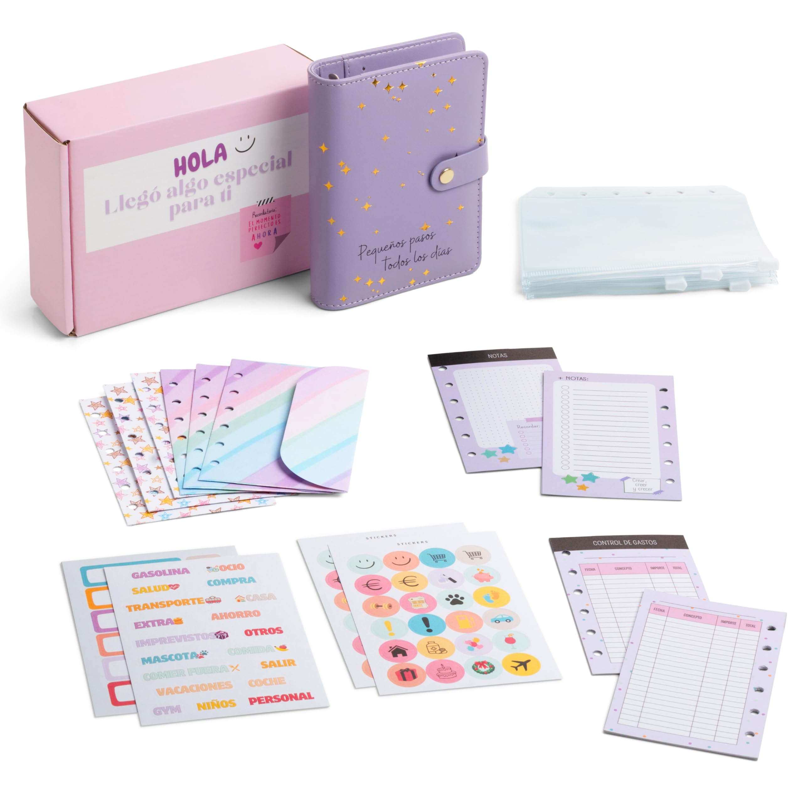 WHEN PIGS FLY - Libreta de Ahorro A7 Completamente en Español - Cuaderno de Ahorro - Carpeta Ahorro Dinero Español - Organizador de dinero - Carpeta de Ahorro de Dinero (Morado)