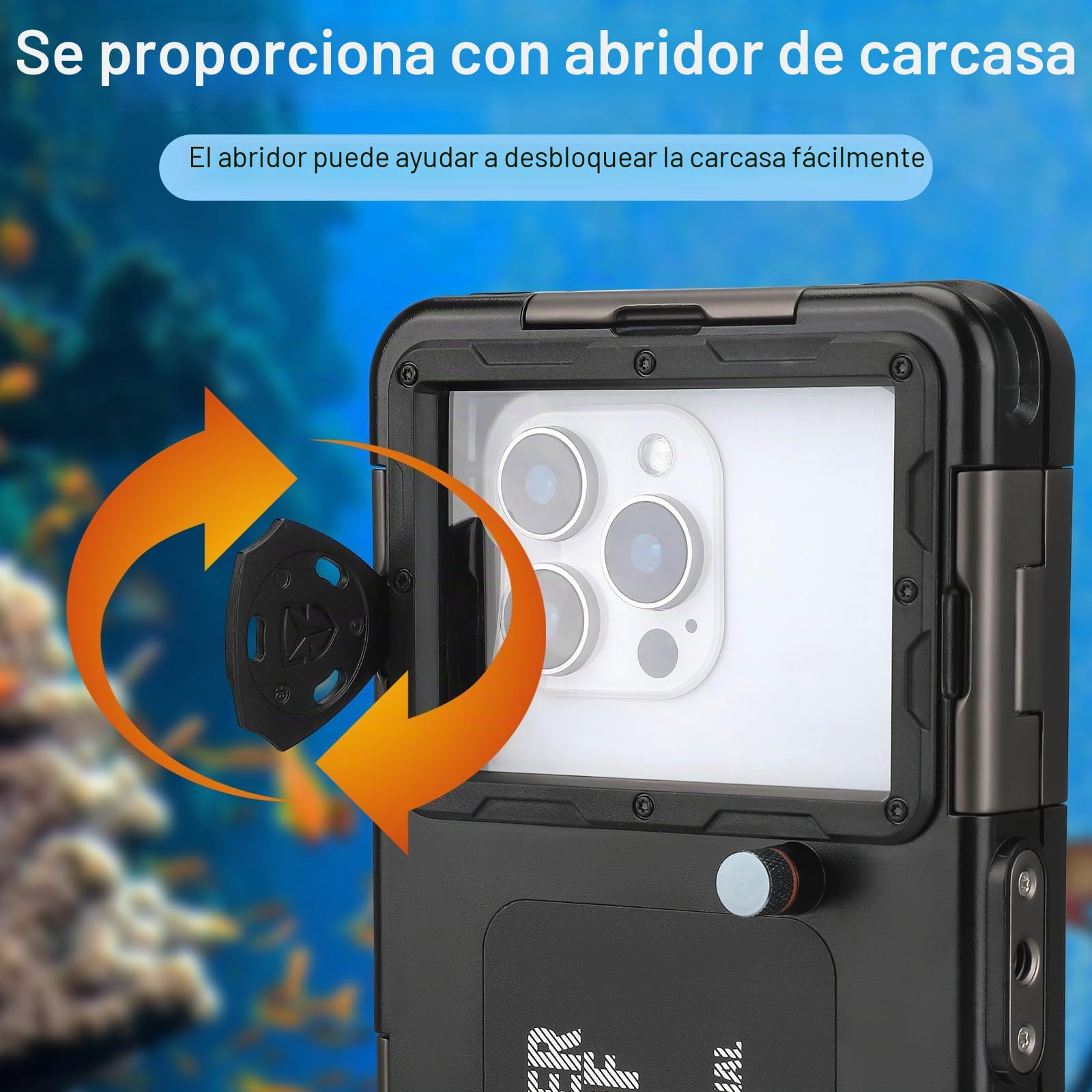 Carcasa sumergible para smartphones universales de 4,7 a 6,9 pulgadas, protección profesional [15 m/50 ft], pantalla táctil, con visor antivaho, funda impermeable para esnórquel, surf, fotos y videos
