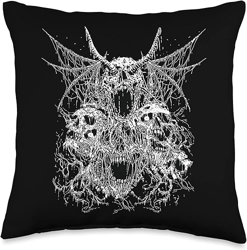Goth Devil Baphomet Hail Satan I Women Men Pastel Goth I Satanic Gothic Occult I Retro Demon Throw Pillow 16x16 Multicolor