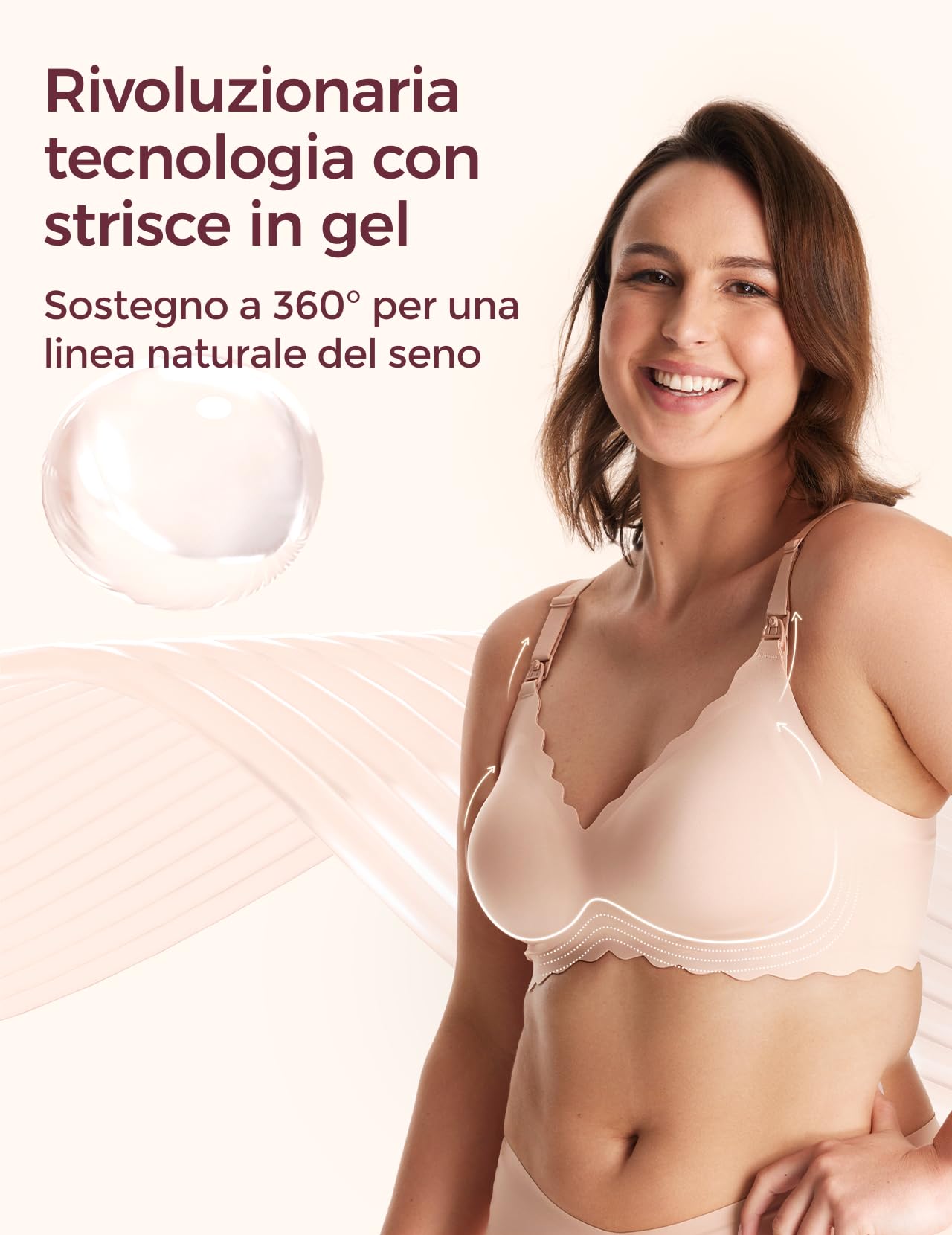 momcozy Reggiseni Allattamento, Reggiseno Gravidanza Premaman Senza Cuciture, Wireless, con Supporto Classico Jelly Strip