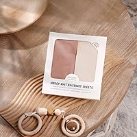 Vista 21 de Juego de 2 sábanas elásticas ultra suaves para moisés, ajuste universal para moisés, cesta de moisés, colchón rectangular ovalado, seguro y cómodo